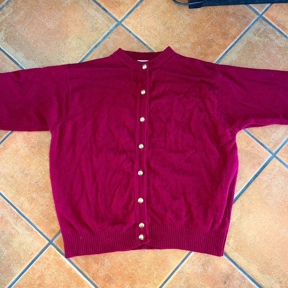 Vintage Pendleton 100% Virgin Wool Red Women’s Cardigan size M